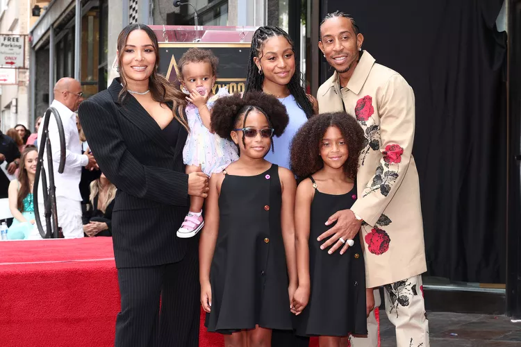 Ludacris beams as he receives a star on the Hollywood Walk of Fame alongside all four of his daughters.